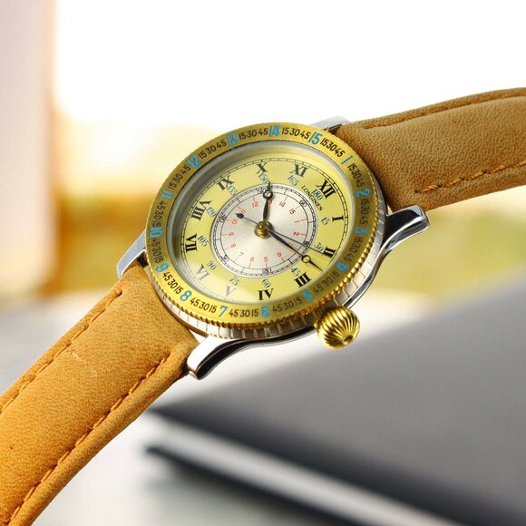 Longines Hour Angle by Charles A. Lindbergh, Champagne/Silver Dial - Yellow Gold - Picture 10 of 11